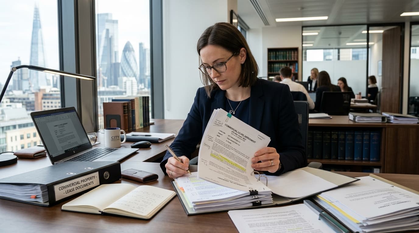 Solicitors reviewing SSAS connected party commercial lease agreement documents