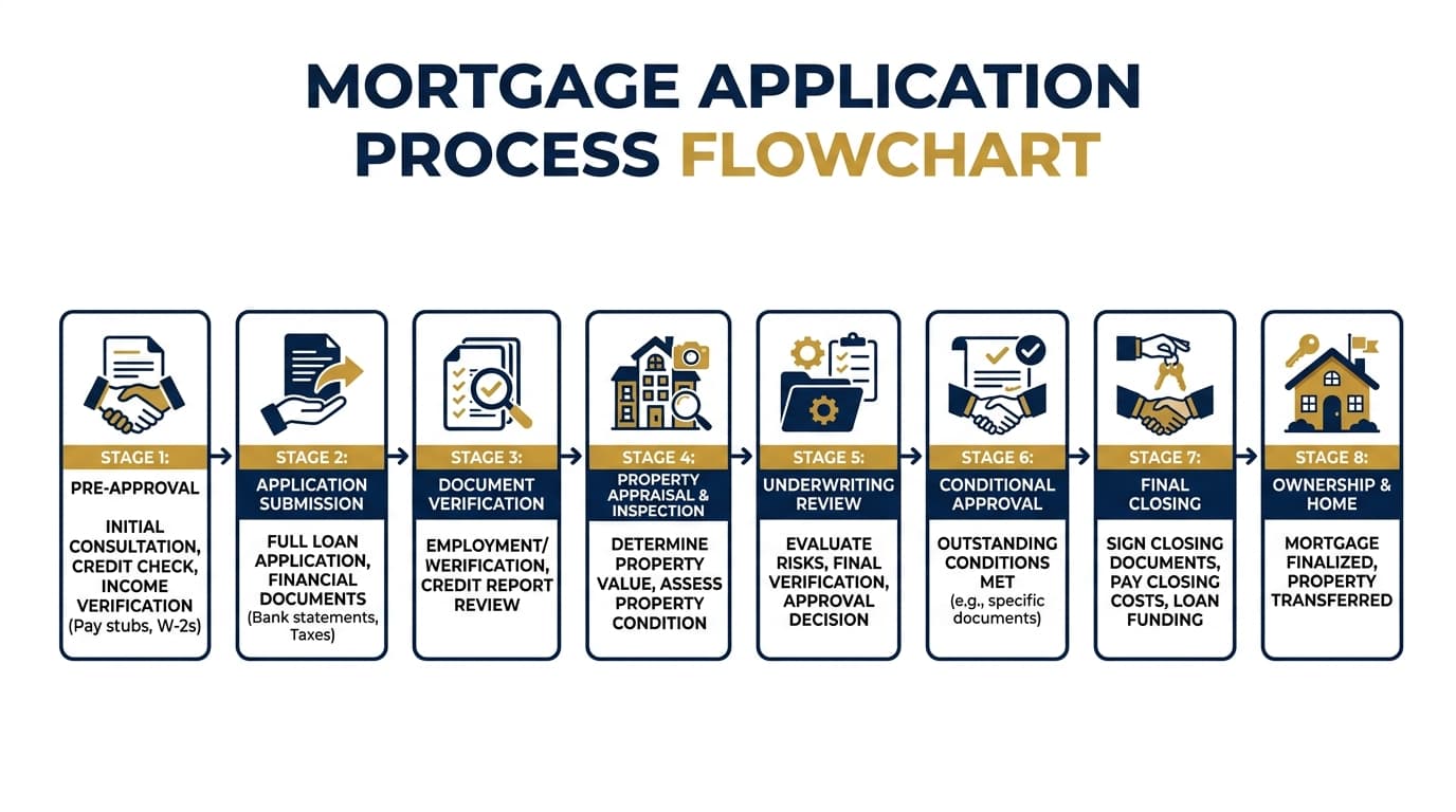 Step-by-step flowchart of SSAS mortgage application process
